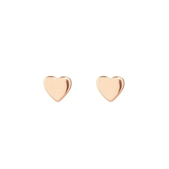 Catbird Classic Heart Studs in 14K Rose Gold - Picture 4 of 5